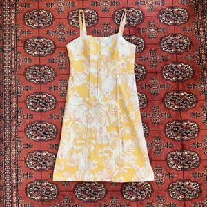 Harve Benard 4 Yellow Floral Tropical Print. Stretch Cotton Sundress